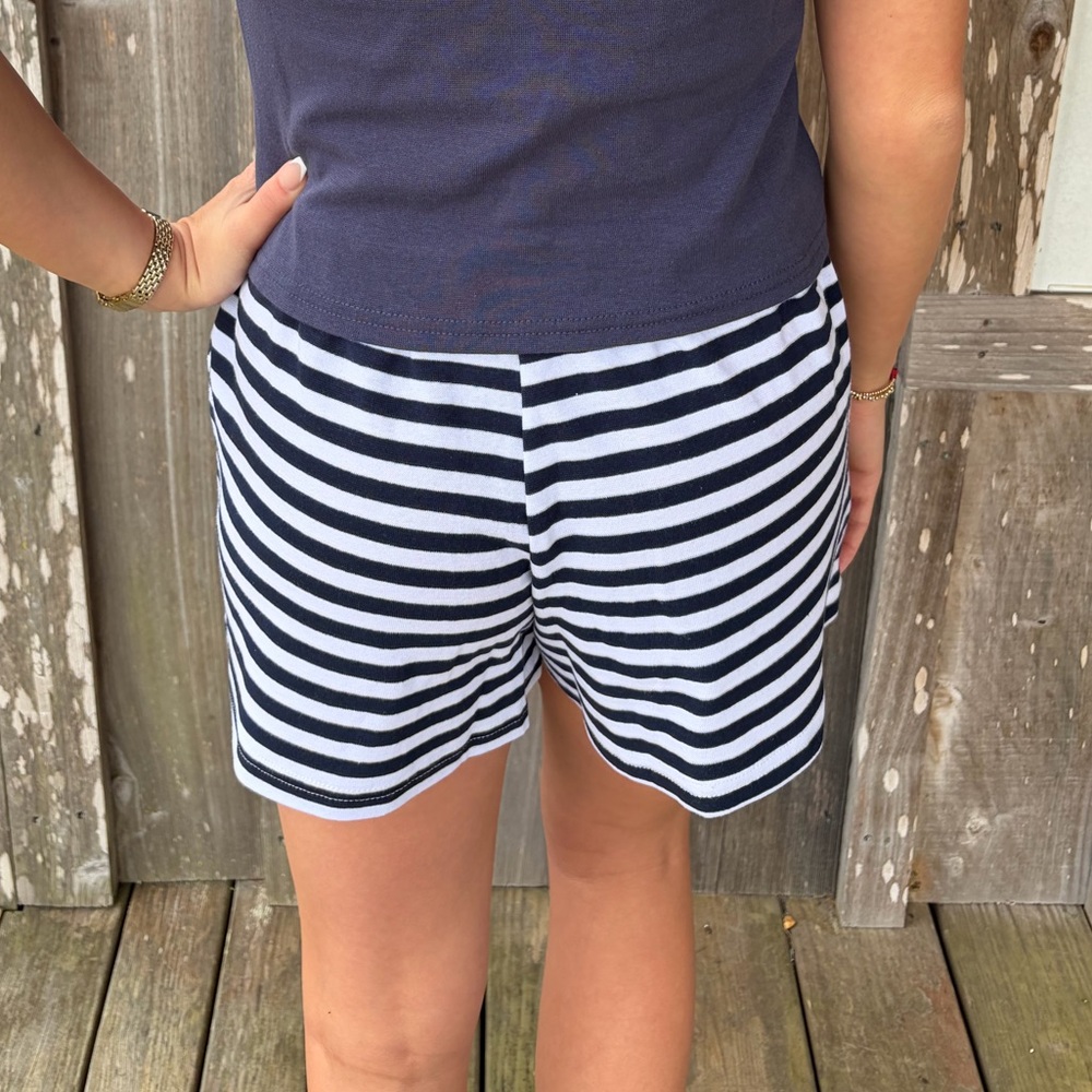 Lulu Mac Navy Stripe Shorts - Picture 3 of 5